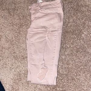 Pale pink jeans